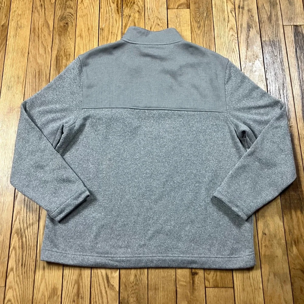 VAN HEUSEN Mens XXL Regular‎ Fit Quarter Zip Fleece Pullover Sweater Gray